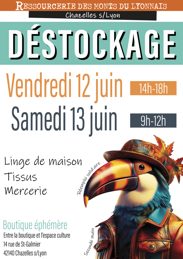 Déstockage – tissus, linge de maison et articles de mercerie